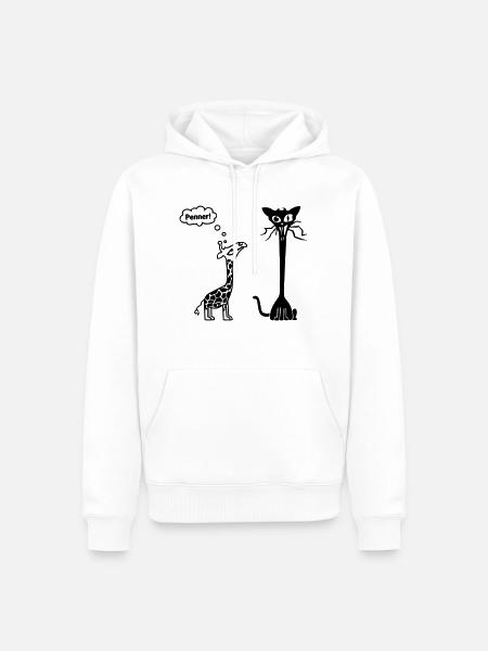 Chat girafe - Sweat à capuche Premium bio Homme - blanc