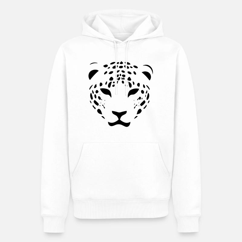 Léopard - Sweat à capuche Premium bio Homme - blanc