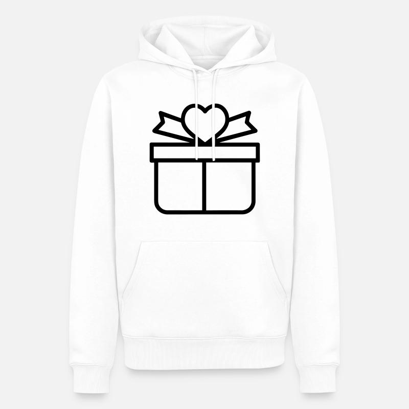 Kleine Geschenkbox - Männer Premium Bio Hoodie - Weiß