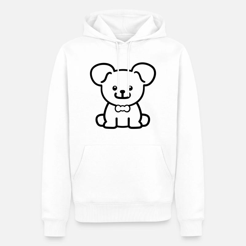 Chien - Sweat à capuche Premium bio Homme - blanc