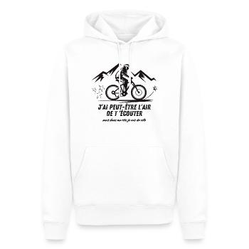 vélo, drôle, cadeau, noël, vélo de route, bmx, cou - Sweat à capuche Premium bio Homme - blanc - Devant - Nico (187cm)