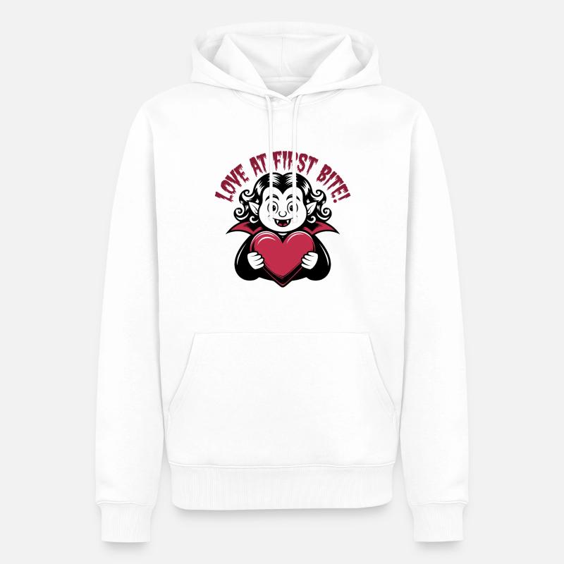 L’amour à la première bouchée - Sweat à capuche Premium bio Homme - blanc