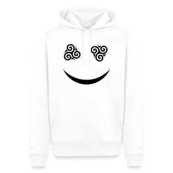 triskel sourire triskelle bretagne oeil - Sweat à capuche Premium bio Homme - blanc - Devant - Nico (187cm)