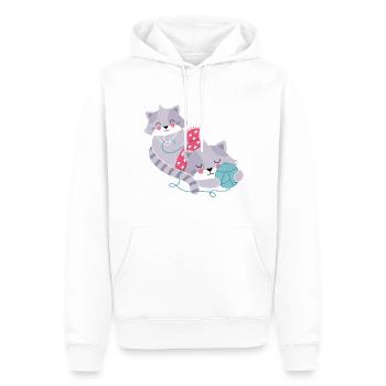 Chats à tubercule laineux - Sweat à capuche Premium bio Homme - blanc - Devant - Nico (187cm)