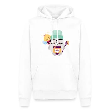 Ours avec abeille - Sweat à capuche Premium bio Homme - blanc - Devant - Nico (187cm)
