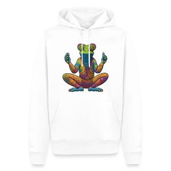 Yoga Chamäleone - Männer Premium Bio Hoodie - Weiß - Vorne - Nico (187cm)