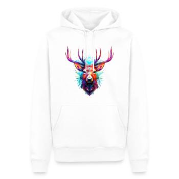 Cerf - Sweat à capuche Premium bio Homme - blanc - Devant - Nico (187cm)