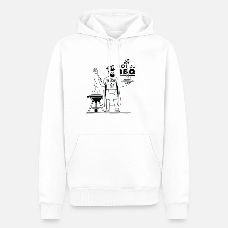 Le roi du BBQ - Sweat à capuche Premium bio Homme - blanc