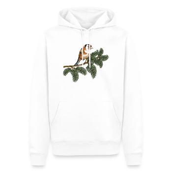Oiseau Chardonneret - Sweat à capuche Premium bio Homme - blanc - Devant - Nico (187cm)