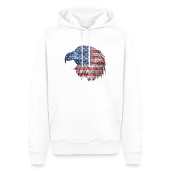 American Eagle - Männer Premium Bio Hoodie - Weiß - Vorne - Nico (187cm)