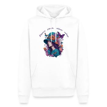 Élégance florale charme vintage - Sweat à capuche Premium bio Homme - blanc - Devant - Nico (187cm)