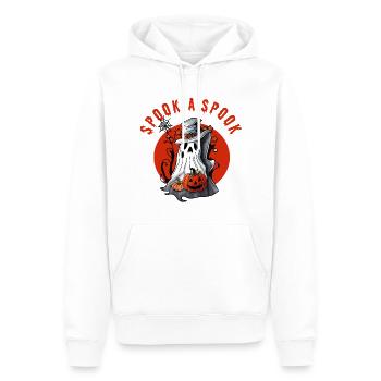 Erschrecke einen Spuk! - Männer Premium Bio Hoodie - Weiß - Vorne - Nico (187cm)