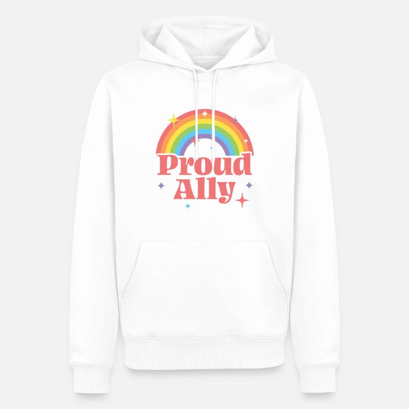 Stolzer Verbündeter - Männer Premium Bio Hoodie - Weiß