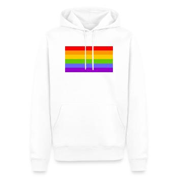 Rainbow flag - Gay - Lesbian - Men’s Premium Organic Hoodie - white - Front - Nico (187cm)
