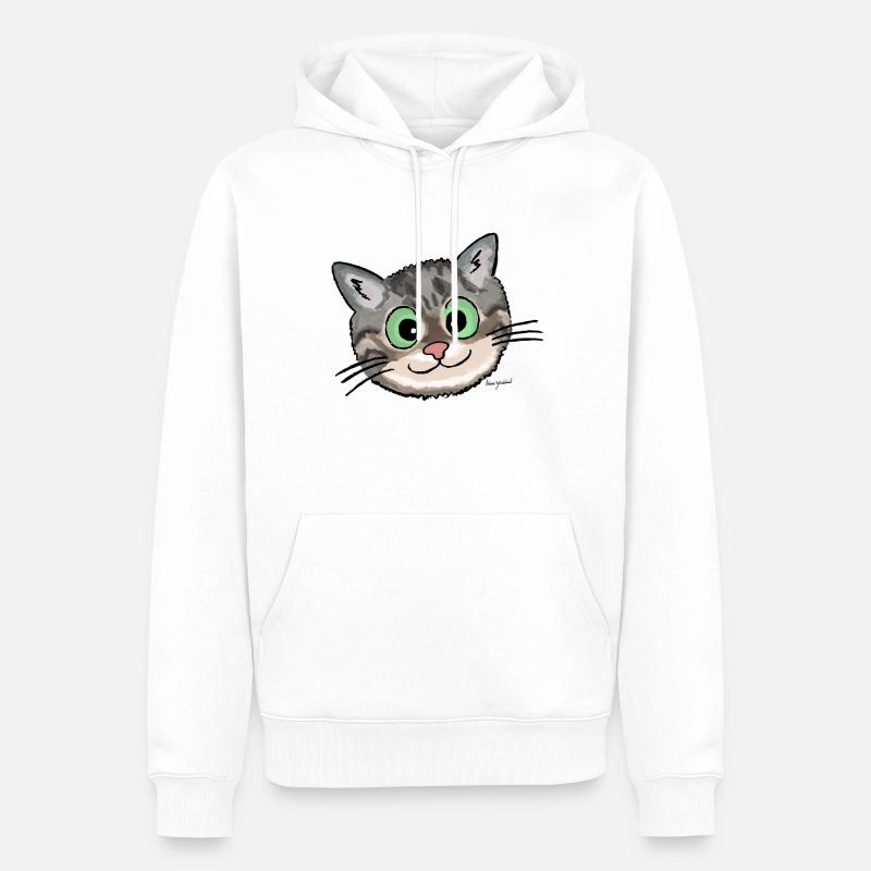 Kätzchen Lissy (smiling) - Männer Premium Bio Hoodie - Weiß