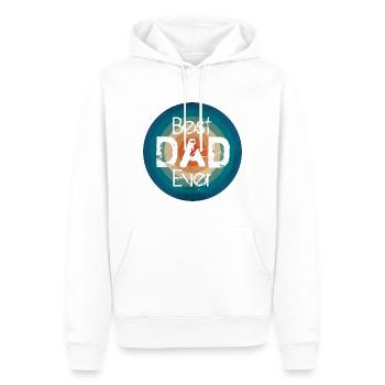 MEILLEUR PAPA DE TOUS LES TEMPS - MEILLEUR PAPA - CADEAU DE FÊTE DES PÈRES - Sweat à capuche Premium bio Homme - blanc - Devant - Nico (187cm)