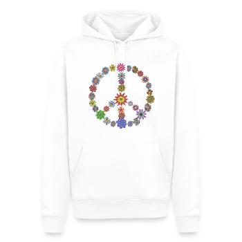 Hippie Flower Power Gift 70s Love - Poly Art - Men’s Premium Organic Hoodie - white - Front - Nico (187cm)