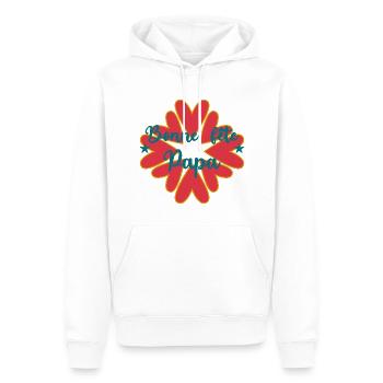 PAPA. FÊTE DES PÈRES. BONNE FÊTE PAPA. BONNE FÊTE - Sweat à capuche Premium bio Homme - blanc - Devant - Nico (187cm)