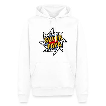 BONNE FÊTE PAPA. PAPA. FÊTE DES PÈRES. PÈRE. PAPY - Sweat à capuche Premium bio Homme - blanc - Devant - Nico (187cm)
