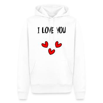 PAAR. ICH HABE GERADE GEHEIRATET. Junggesellinnenabschied. VALENTINSTAG. MARIES - Männer Premium Bio Hoodie - Weiß - Vorne - Nico (187cm)