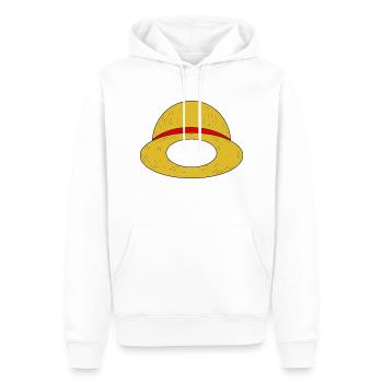 Ruffys Strohhut - Männer Premium Bio Hoodie - Weiß - Vorne - Nico (187cm)