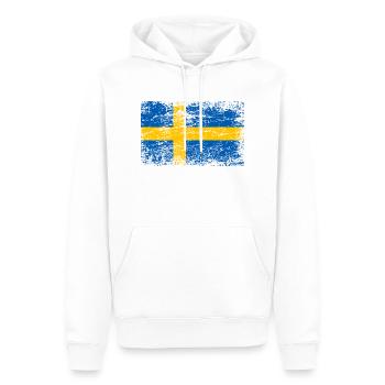 Schweden Flagge Used Look Malmö - Männer Premium Bio Hoodie - Weiß - Vorne - Nico (187cm)