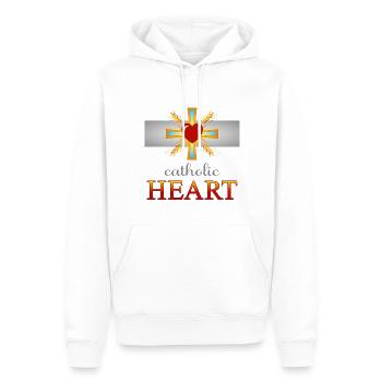 Catholic Heart - Männer Premium Bio Hoodie - Weiß - Vorne - Nico (187cm)