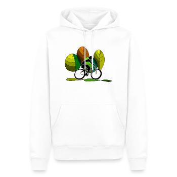 Cyclist - Men’s Premium Organic Hoodie - white - Front - Nico (187cm)