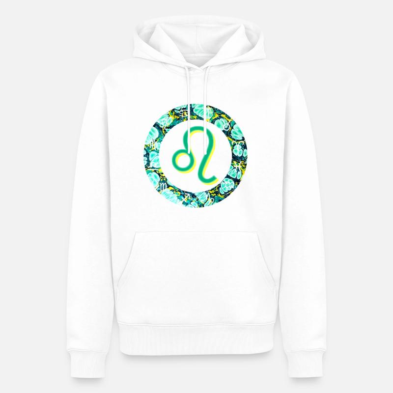 löwe e 241 - Männer Premium Bio Hoodie - Weiß