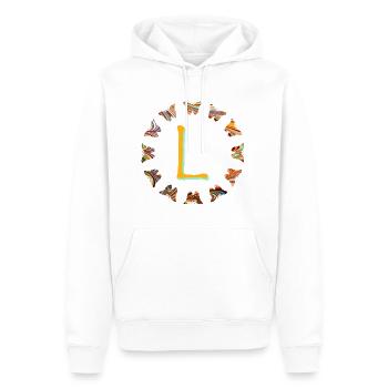 Papillons E 56 L - Sweat à capuche Premium bio Homme - blanc - Devant - Nico (187cm)