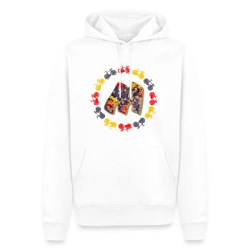 Vélo E 202 m - Sweat à capuche Premium bio Homme - blanc - Devant - Nico (187cm)