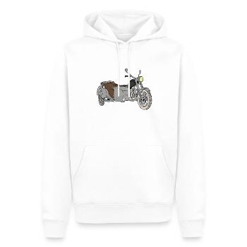 Moto avec side-car - Sweat à capuche Premium bio Homme - blanc - Devant - Nico (187cm)