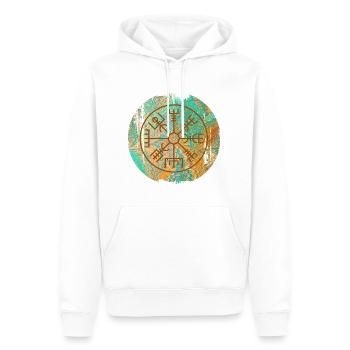 Vegvisir E 36 - Sweat à capuche Premium bio Homme - blanc - Devant - Nico (187cm)