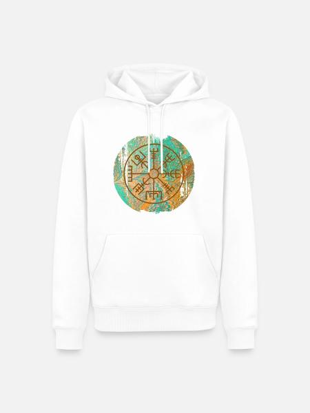 Vegvisir E 36 - Sweat à capuche Premium bio Homme - blanc