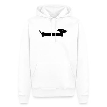 stretch teckel / stretch dachshund (1c) - Sweat à capuche Premium bio Homme - blanc - Devant - Nico (187cm)