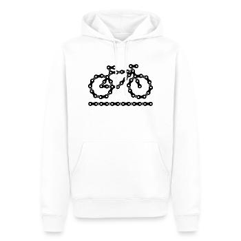 Bike - Herre Premium økologisk hoodie - hvid - Foran - Nico (187cm)