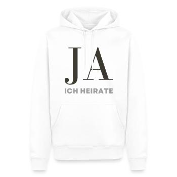 JA ich heirate | Für Braut und Bräutigam | heirat - Männer Premium Bio Hoodie - Weiß - Vorne - Nico (187cm)