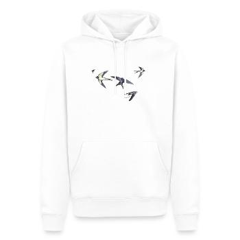 Rauchschwalben - Männer Premium Bio Hoodie - Weiß - Vorne - Nico (187cm)