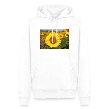 Tournesol Tête de fleur se distingue d’un champ - Sweat à capuche Premium bio Homme - blanc - Devant - Nico (187cm)
