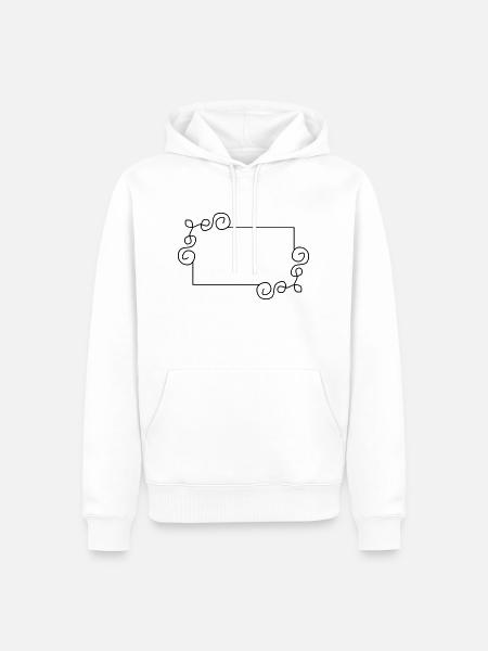 Ramme med dikkedarer ornament mønster dekoration - Herre Premium økologisk hoodie - hvid