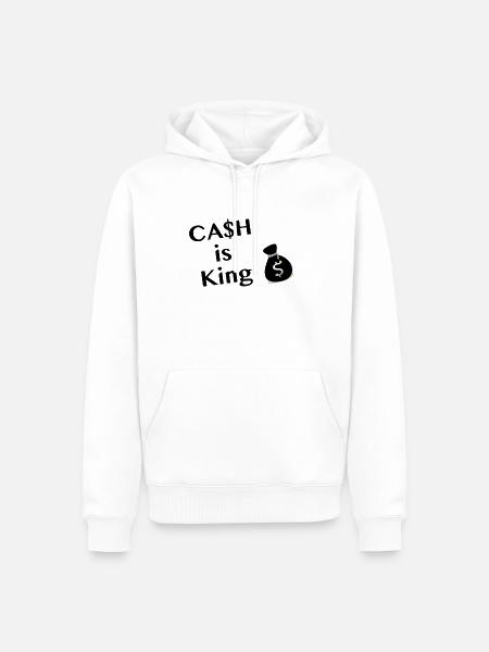 Cash is King - Männer Premium Bio Hoodie - Weiß