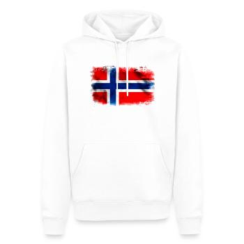 Hintergrund mit der Flagge Norwegens - Männer Premium Bio Hoodie - Weiß - Vorne - Nico (187cm)