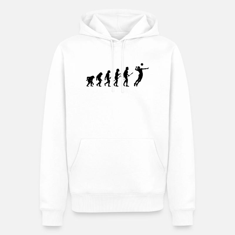 volleyball evolution - Sweat à capuche Premium bio Homme - blanc