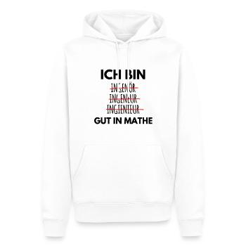 Ich bin Ingenieur Spruch - Männer Premium Bio Hoodie - Weiß - Vorne - Nico (187cm)