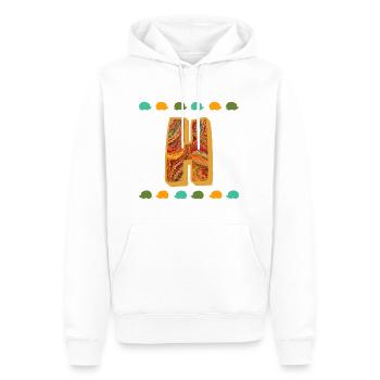 igel e 22 h - Männer Premium Bio Hoodie - Weiß - Vorne - Nico (187cm)