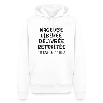 Nageuse célèbre sa retraite avec humour cadeau - Sweat à capuche Premium bio Homme - blanc - Devant - Nico (187cm)