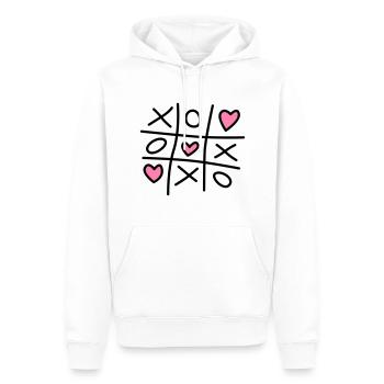 Tic-Tac-Toe mit Herzen - Männer Premium Bio Hoodie - Weiß - Vorne - Nico (187cm)