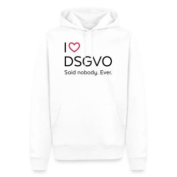 J'aime DSGVO (noir) - Sweat à capuche Premium bio Homme - blanc - Devant - Nico (187cm)