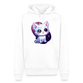 "Purrrfect Space Dreams" - Männer Premium Bio Hoodie - Weiß - Vorne - Nico (187cm)