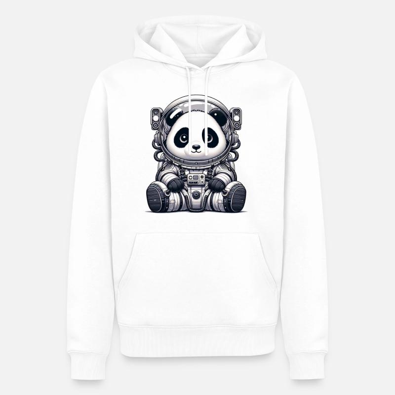 Astronaute panda mignon - Sweat à capuche Premium bio Homme - blanc